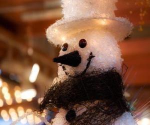 пазл Снеговик лицо шапка и шарф